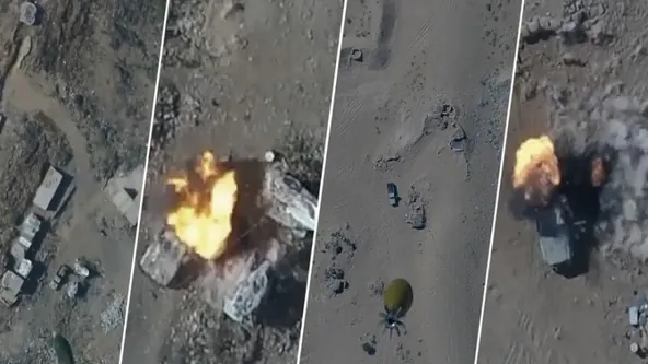 الحوثيون ينشرون مشاهد لاستهداف آليات سعودية بمسيرات «رجوم»
